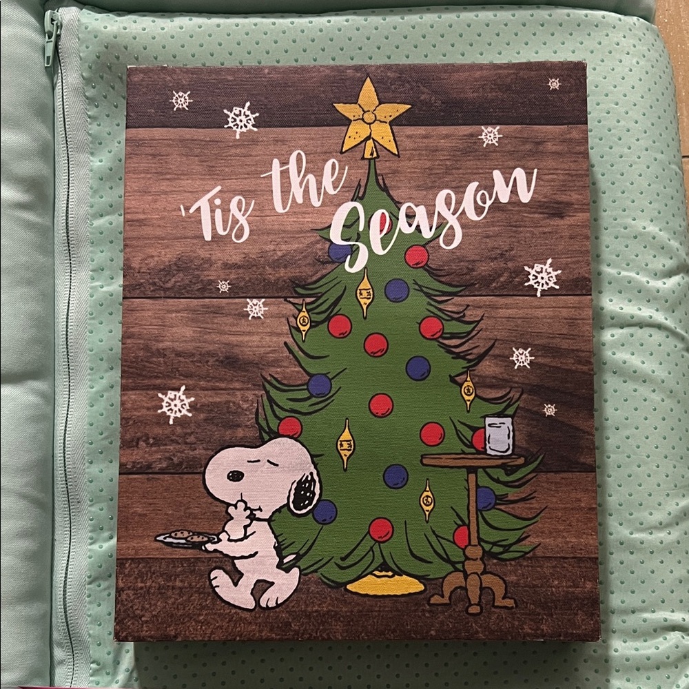 Christmas Tree Canvas Art with Snoopy